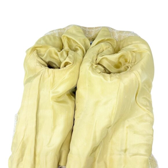 CHANEL Vintage 94P CC Mark Logo Tweed Jacket #38 Yellow White Cotton  [106374] - Picture 9 of 12